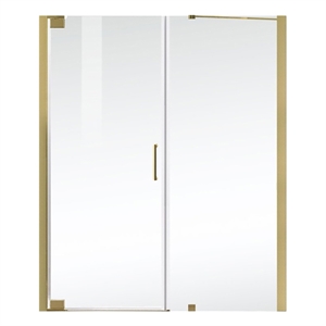 Elegant Kitchen and Bath Carson Semi-frameless Aluminum Shower Door in Gold