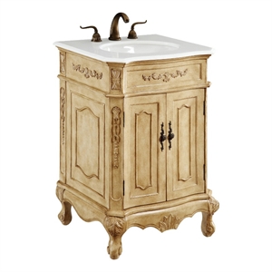 Elegant Kitchen and Bath Danville 24&quot Solid Wood Bathroom Vanity in Light Beige