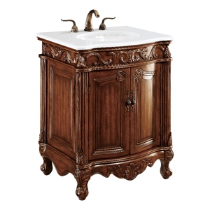 Elegant Kitchen and Bath Danville 27&quot Single Solid Wood Bathroom Vanity in Brown