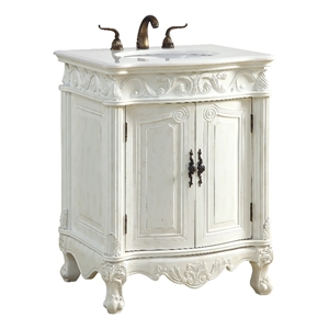 Elegant Kitchen and Bath Danville 27&quot Single Solid Wood Bathroom Vanity in White