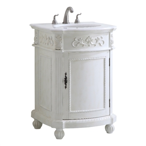 Elegant Kitchen and Bath Danville 24&quot Single Solid Wood Bathroom Vanity in White