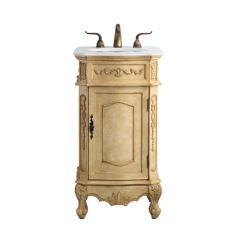 Elegant Kitchen and Bath Danville Single Solid Wood Bathroom Vanity in Beige
