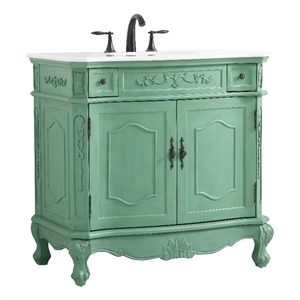 Elegant Kitchen and Bath Danville 36&quot Single Solid Wood Bathroom Vanity in Green