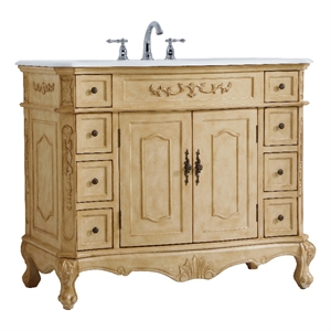 Elegant Kitchen and Bath Danville 42&quot Single Solid Wood Bathroom Vanity in Beige