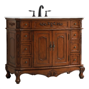 Elegant Kitchen and Bath Danville Single Solid Wood Bathroom Vanity in Brown