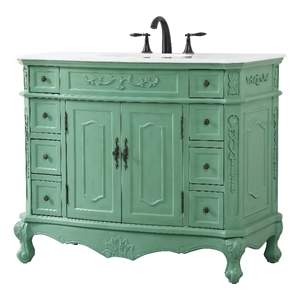 Elegant Kitchen and Bath Danville 42&quot Single Solid Wood Bathroom Vanity in Green