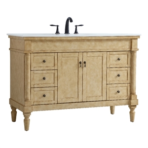 Elegant Kitchen and Bath Lexington Single Solid Wood Bathroom Vanity in Beige