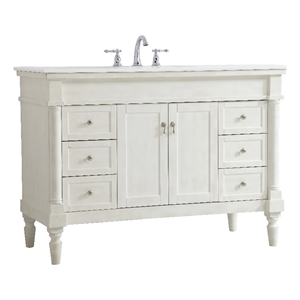 Elegant Kitchen and Bath Lexington Single Solid Wood Bathroom Vanity in White