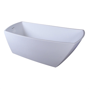 Elegant Kitchen and Bath Brock 67&quot Slipper Resin Bathtub in Glossy White