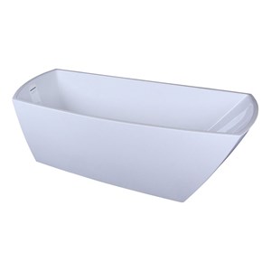 Elegant Kitchen and Bath Brock 72&quot Slipper Resin Bathtub in Glossy White