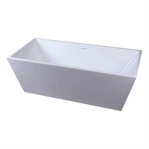 Elegant Kitchen and Bath Turner 67&quot Rectangular Resin Bathtub in Glossy White