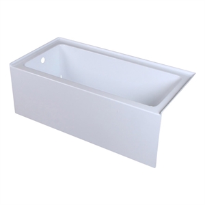 Elegant Kitchen and Bath Niklaus 30&quot x 60&quot Left Drain Resin Bathtub in White