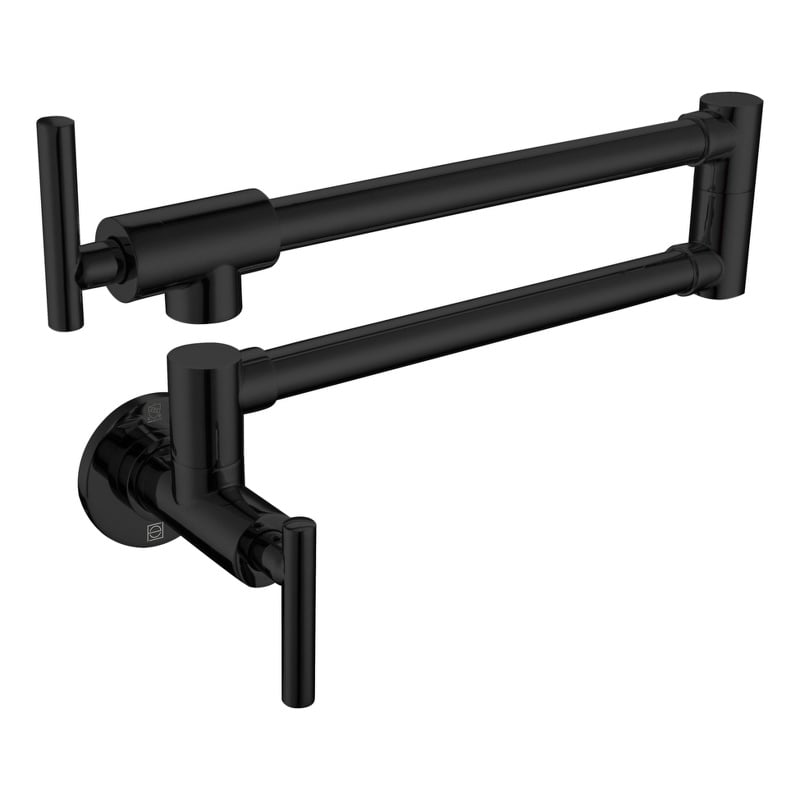 Elegant Kitchen and Bath Gabriel Brass Wall Mounted Pot Filler Faucet in Black