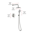 Elegant Kitchen and Bath George Brass Shower Faucet System in Brushed Nickel