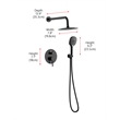 Elegant Kitchen and Bath George Brass Shower Faucet System in Matte Black