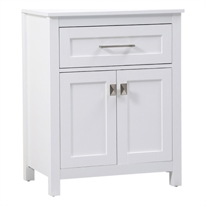 Elegant Kitchen and Bath Adian 24&quot Wood Storage Freestanding Cabinet in White