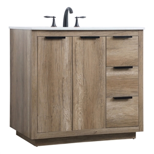 Elegant Kitchen and Bath Blake 36&quot Solid Wood Single Bathroom Vanity in Oak