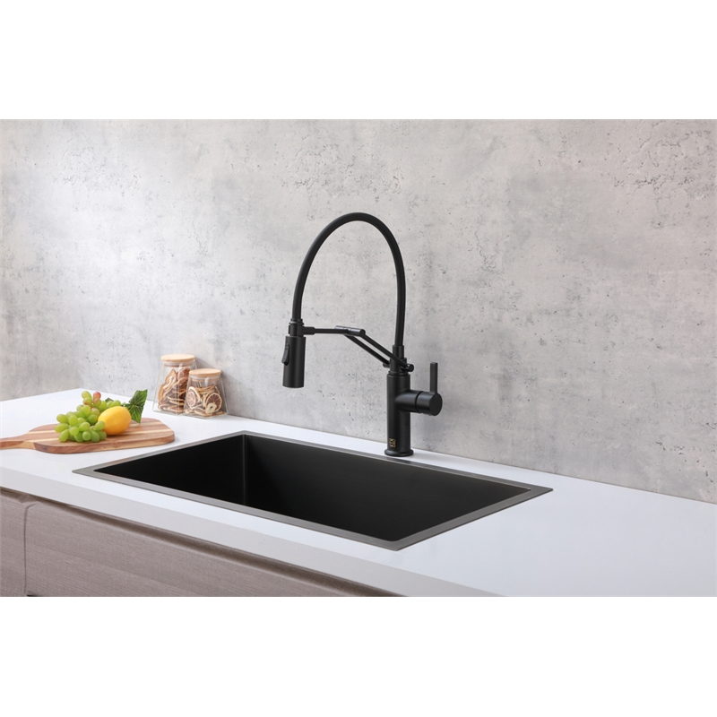 Elegant Kitchen and Bath Leonardo Brass Kitchen Faucet in Matte Black