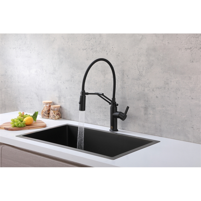 Elegant Kitchen and Bath Leonardo Brass Kitchen Faucet in Matte Black