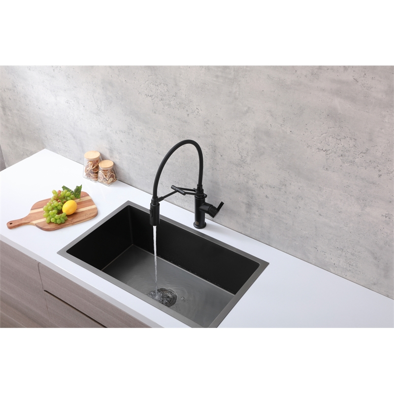 Elegant Kitchen and Bath Leonardo Brass Kitchen Faucet in Matte Black