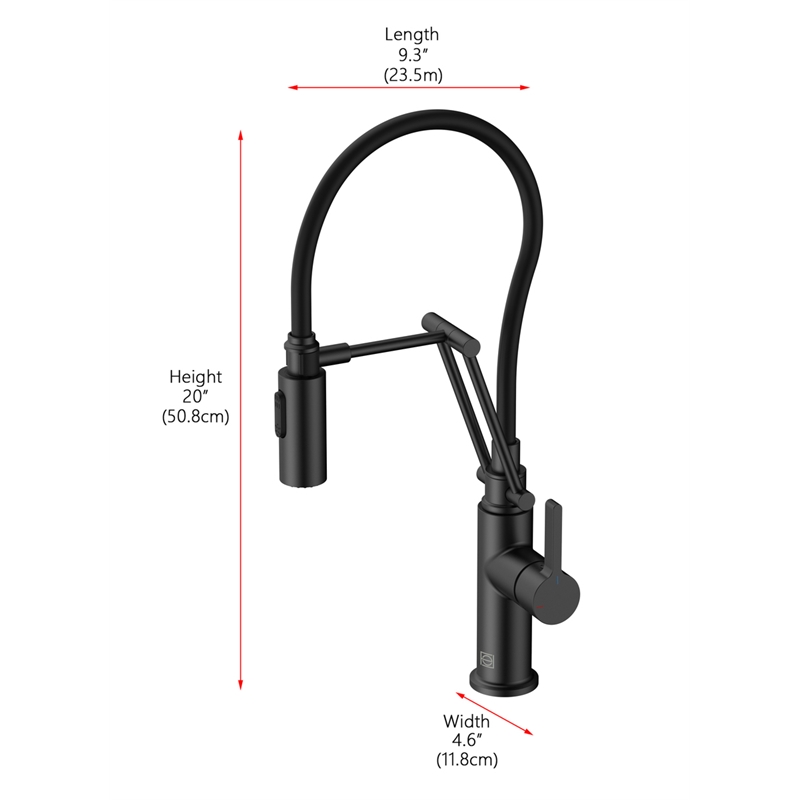 Elegant Kitchen and Bath Leonardo Brass Kitchen Faucet in Matte Black