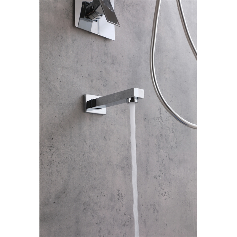 Elegant Kitchen and Bath Petar Brass Shower Faucet System in Chrome