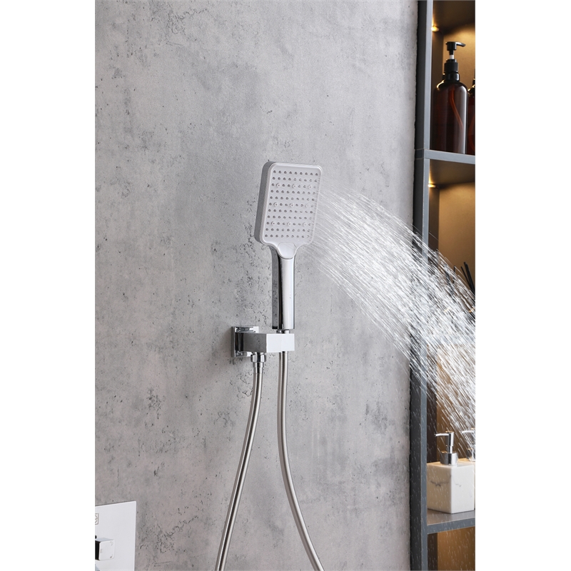 Elegant Kitchen and Bath Petar Brass Shower Faucet System in Chrome