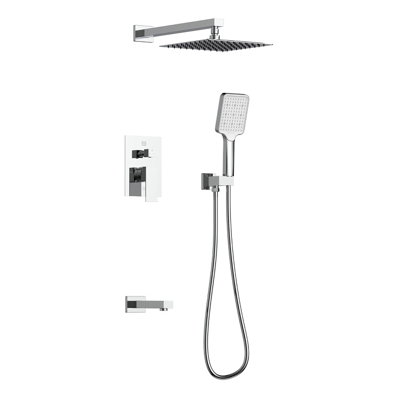 Elegant Kitchen and Bath Petar Brass Shower Faucet System in Chrome
