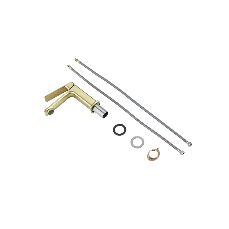 Elegant Kitchen and Bath Lena Brass Single Hole Bathroom Faucet in Brushed Gold