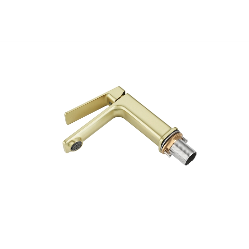 Elegant Kitchen and Bath Lena Brass Single Hole Bathroom Faucet in Brushed Gold