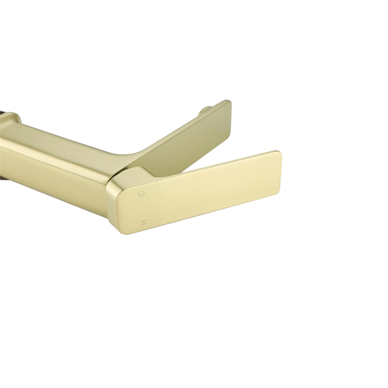 Elegant Kitchen and Bath Lena Brass Single Hole Bathroom Faucet in Brushed Gold
