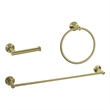 Elegant Kitchen and Bath Alma 3-Pc Stainless Steel Hardware Set in Gold