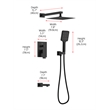 Elegant Kitchen and Bath Petar Brass Shower Faucet System in Matte Black