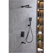 Elegant Kitchen and Bath Petar Brass Shower Faucet System in Matte Black