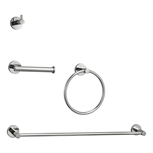 Elegant Kitchen and Bath Freya 4-Pc Stainless Steel Hardware Set in Chrome