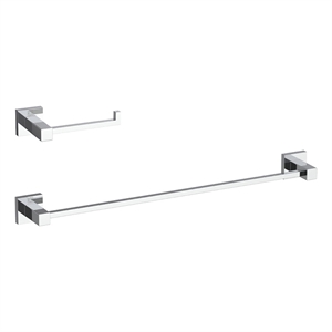 Elegant Kitchen and Bath Isla 2-Pc Stainless Steel Hardware Set in Chrome
