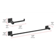 Elegant Kitchen and Bath Isla 2-Pc Stainless Steel Hardware Set in Black