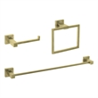 Elegant Kitchen and Bath Isla 3-Pc Stainless Steel Hardware Set in Brushed Gold