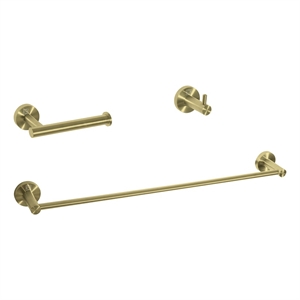 Elegant Kitchen and Bath Freya 3-Pc Stainless Steel Hardware Set in Gold