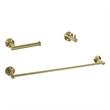Elegant Kitchen and Bath Freya 3-Pc Stainless Steel Hardware Set in Gold