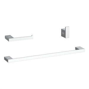 Elegant Kitchen and Bath Sofia 3-Pc Stainless Steel Hardware Set in Chrome