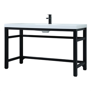 Elegant Kitchen and Bath Raya 54&quot Metal & Resin Single Bathroom Vanity in Black