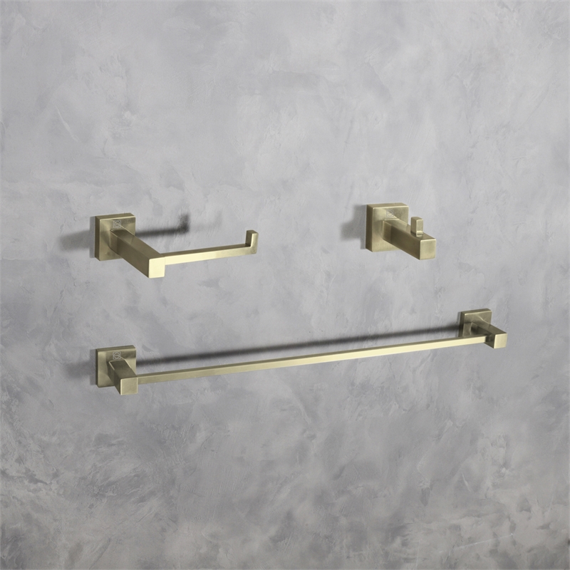 Elegant Kitchen and Bath Isla 3-Pc Stainless Steel Hardware Set in Gold