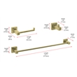 Elegant Kitchen and Bath Isla 3-Pc Stainless Steel Hardware Set in Gold