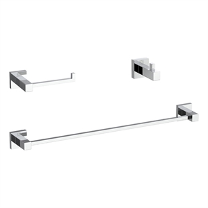 Elegant Kitchen and Bath Isla 3-Pc Stainless Steel Hardware Set in Chrome