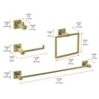 Elegant Kitchen and Bath Isla 4-Pc Stainless Steel Hardware Set in Gold