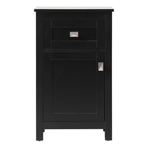 Elegant Kitchen and Bath Adian 18&quot Wood Storage Freestanding Cabinet in Black