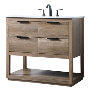 Elegant Kitchen and Bath Larkin 36&quot Solid Wood Single Bathroom Vanity in Oak