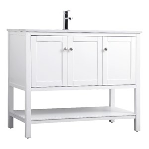 Elegant Kitchen and Bath Heath 42&quot Solid Wood Single Bathroom Vanity in White