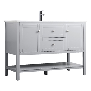 Elegant Kitchen and Bath Heath 48&quot Solid Wood Single Bathroom Vanity in Gray